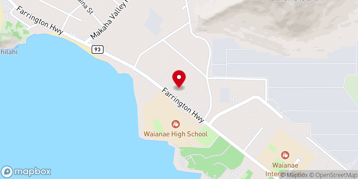 Map showing location of Maluhia Lutheran Church
