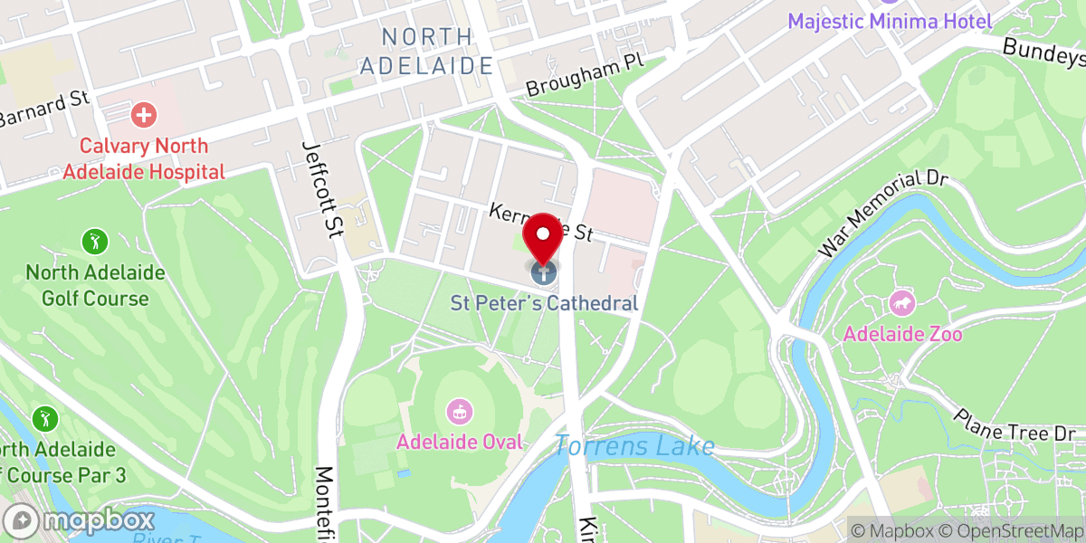 Map showing location of St Peter's Cathedral