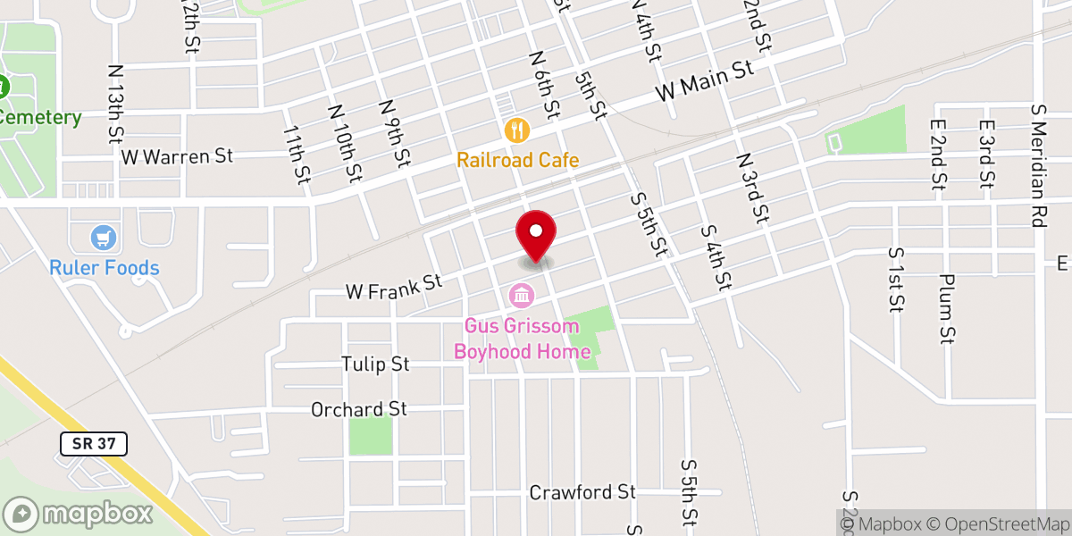 Map showing location of First Baptist Church Parsonage