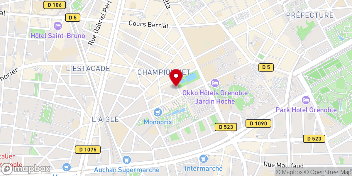 Map showing location of Centre Culturel Musulman de Grenoble (CCMG)