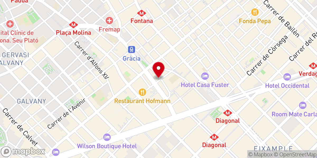 Map showing location of Ayuda A la Iglesia Necesitada - Oficina BCN
