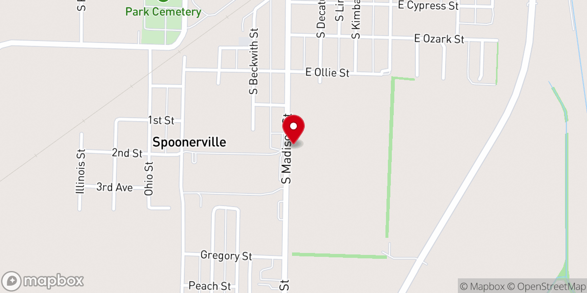 Map showing location of Grace Baptist Church, 800 S Madison St Malden, Missouri