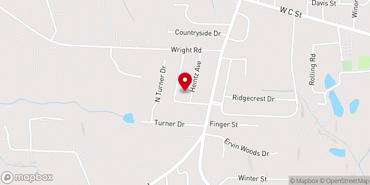 Map showing location of Liberty Baptist Church