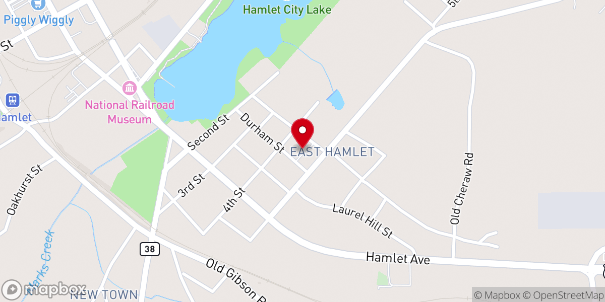 Map showing location of Second Baptist Church