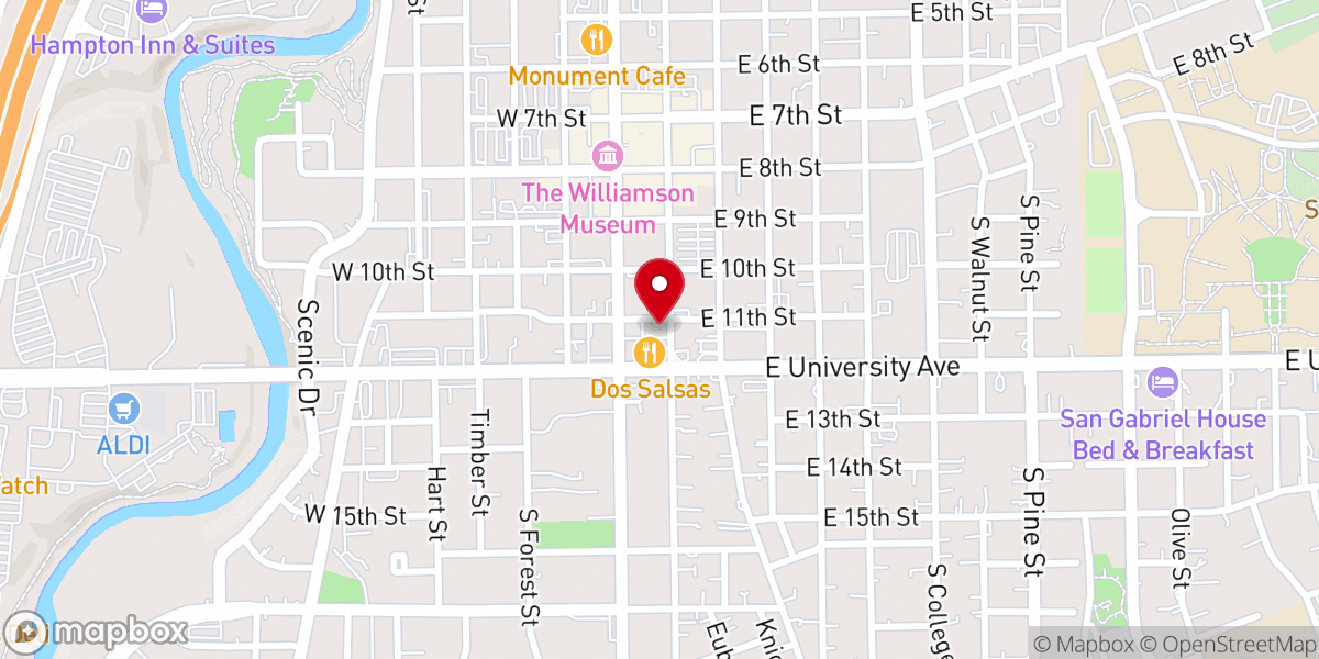 Map showing location of Main Street Baptist Church Youth