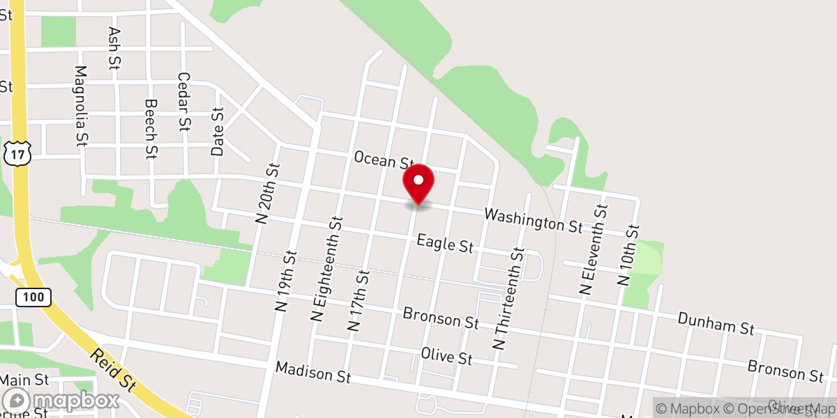 Map showing location of Allen Chapel AME Church