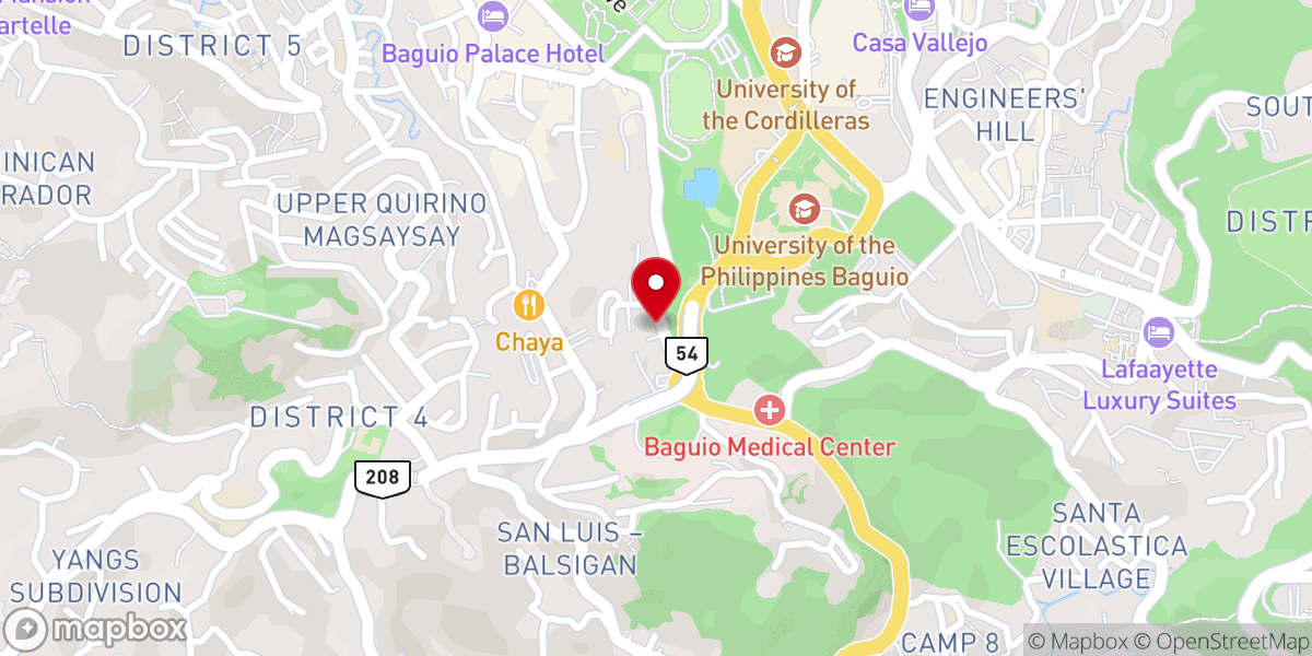 Map showing location of MCGI Locale of Baguio, Benguet (Members Church of God International)