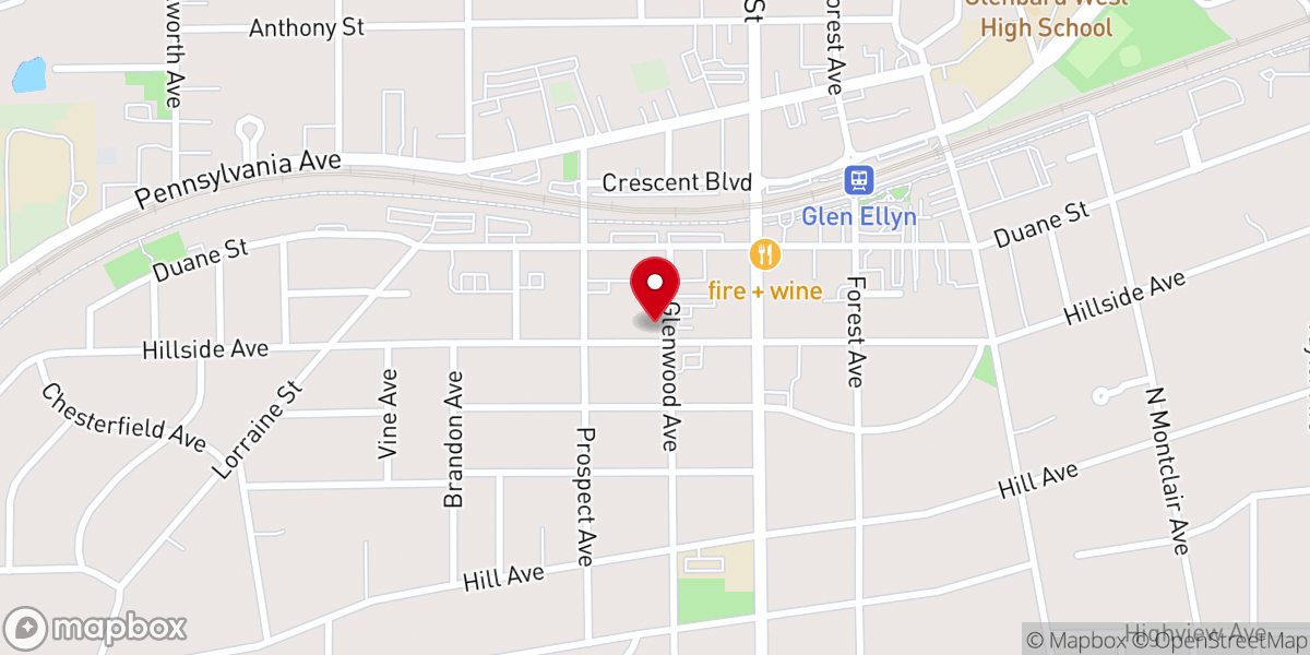 Map showing location of Saint Petronille Catholic Church