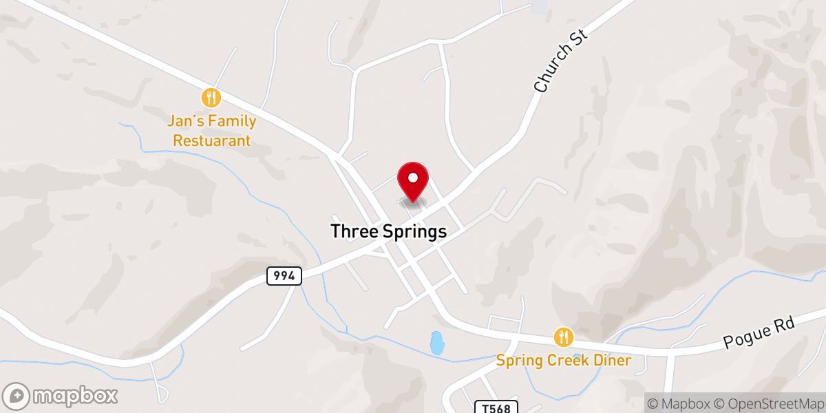 Map showing location of Three Springs Estates