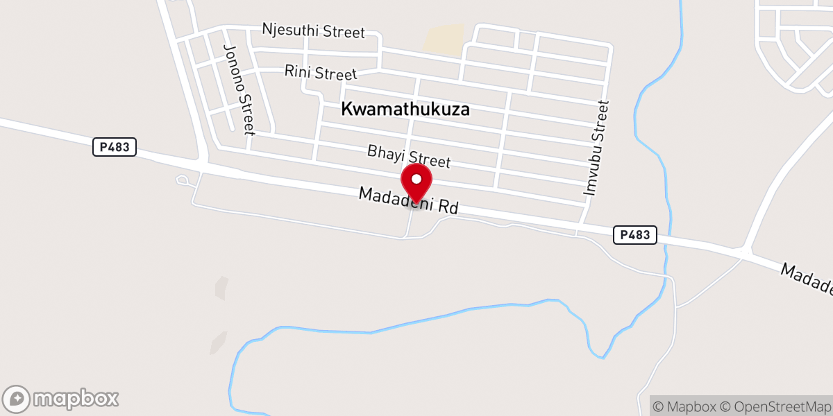 Map showing location of Potter House Church (KwaMathukuza / Newcastle ))