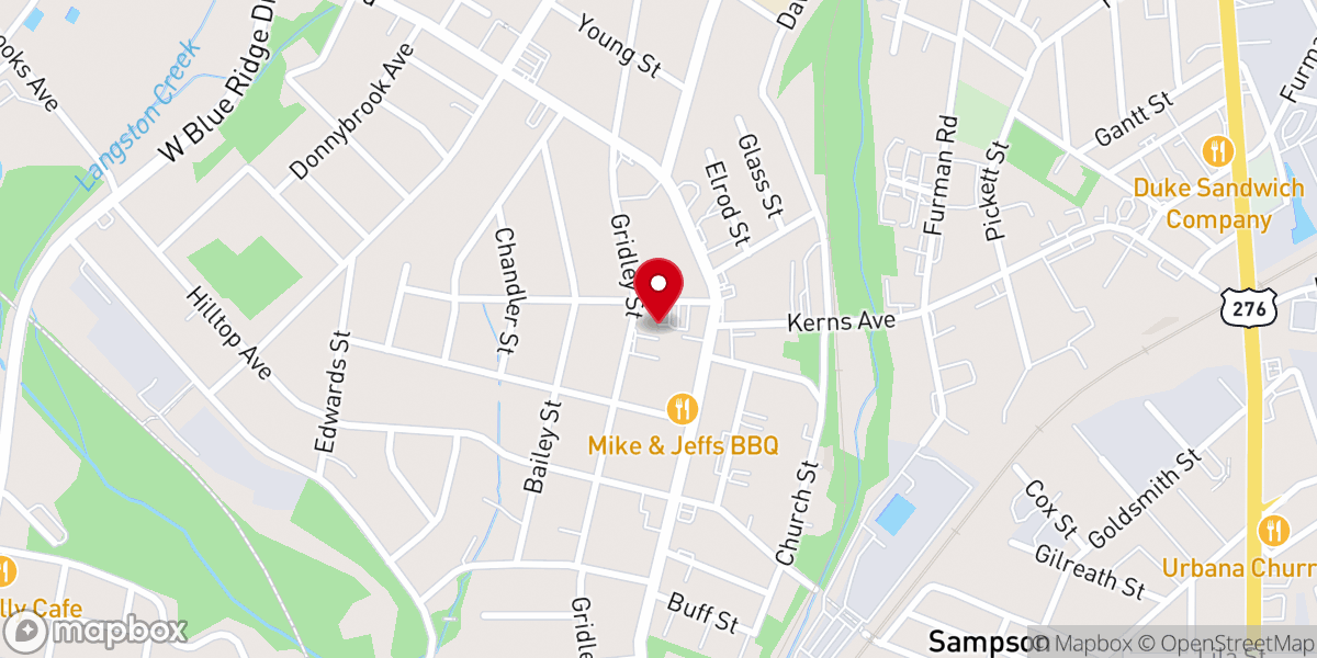 Map showing location of Calvary First Baptist Church