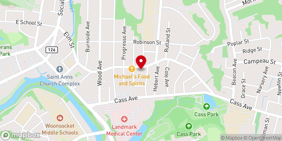 Map showing location of Apostolic Pentecostal Church of Rhode Island