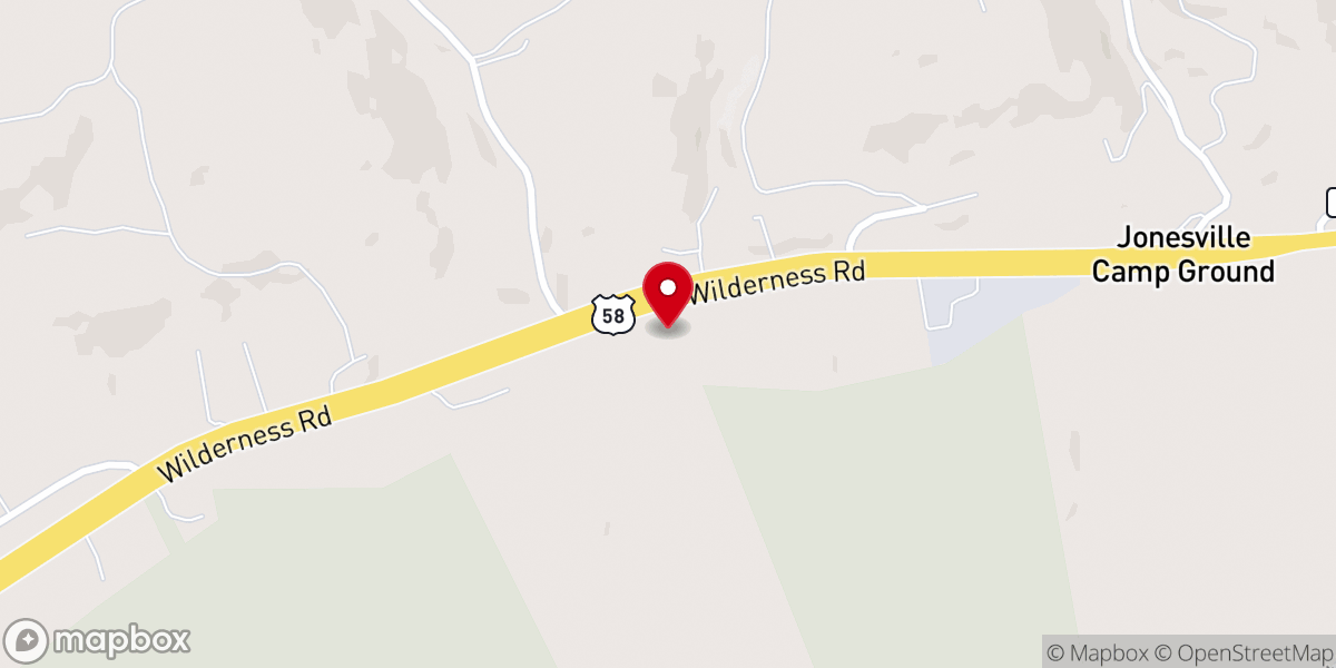 Map showing location of Bible Baptist Church, Jonesville