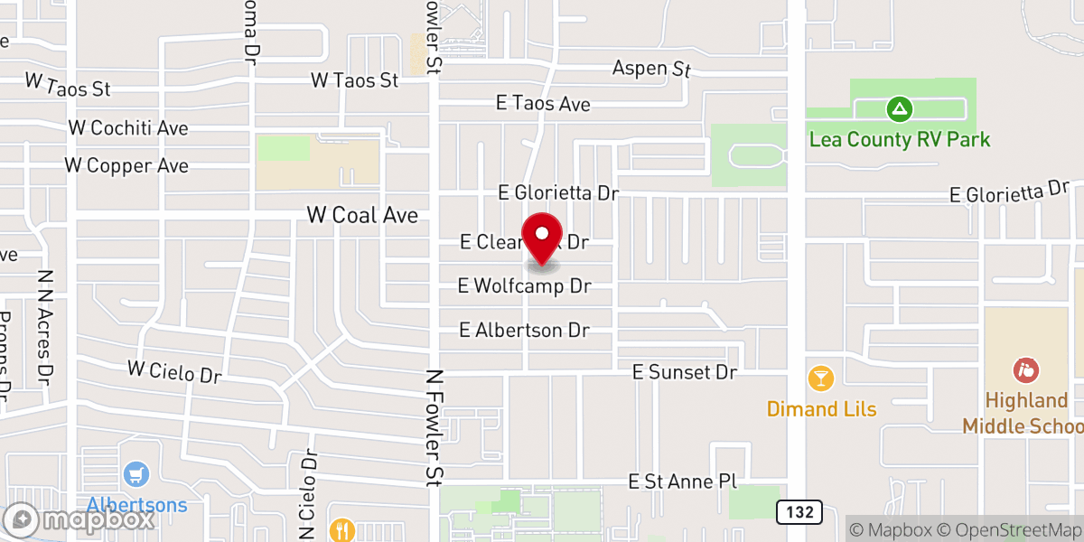 Map showing location of Highland Baptist Church