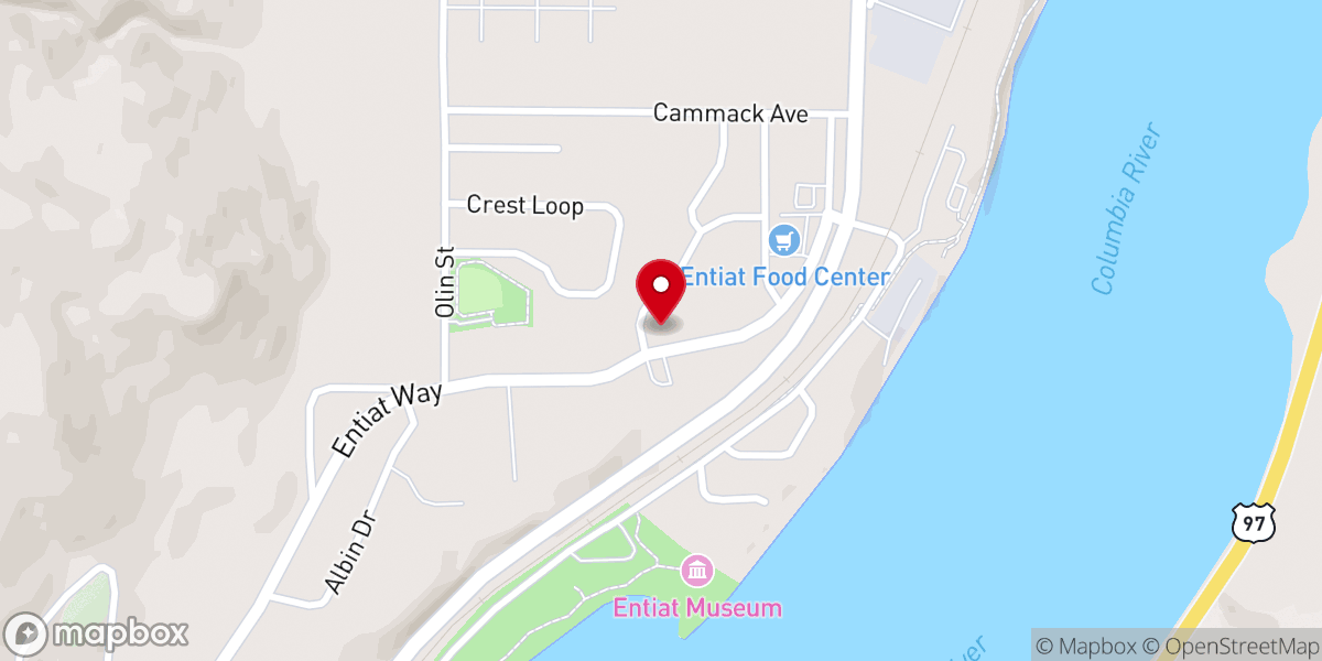 Map showing location of Entiat Valley Church