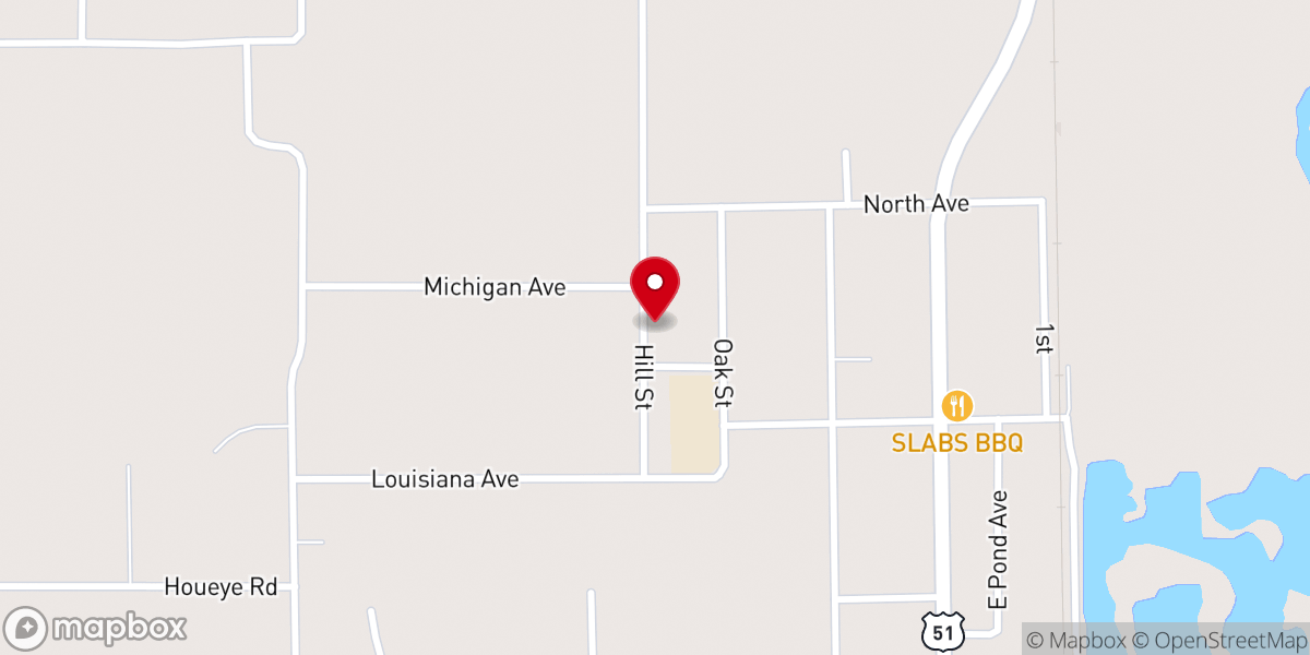 Map showing location of First Baptist Church of Roseland, LA