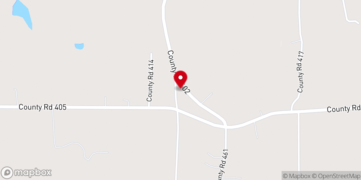 Map showing location of Shady Grove