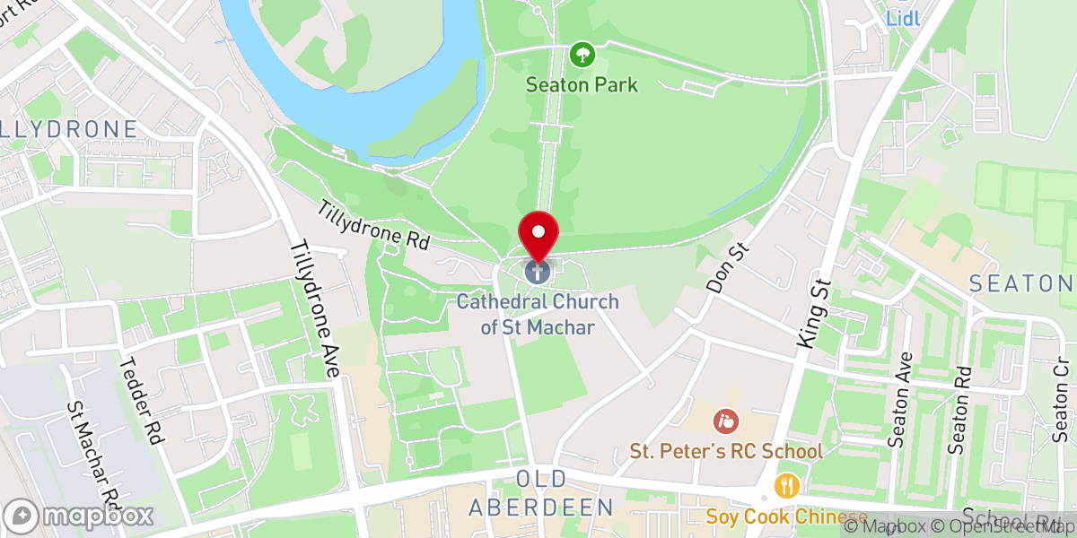 Map showing location of St. Machar's Cathedral