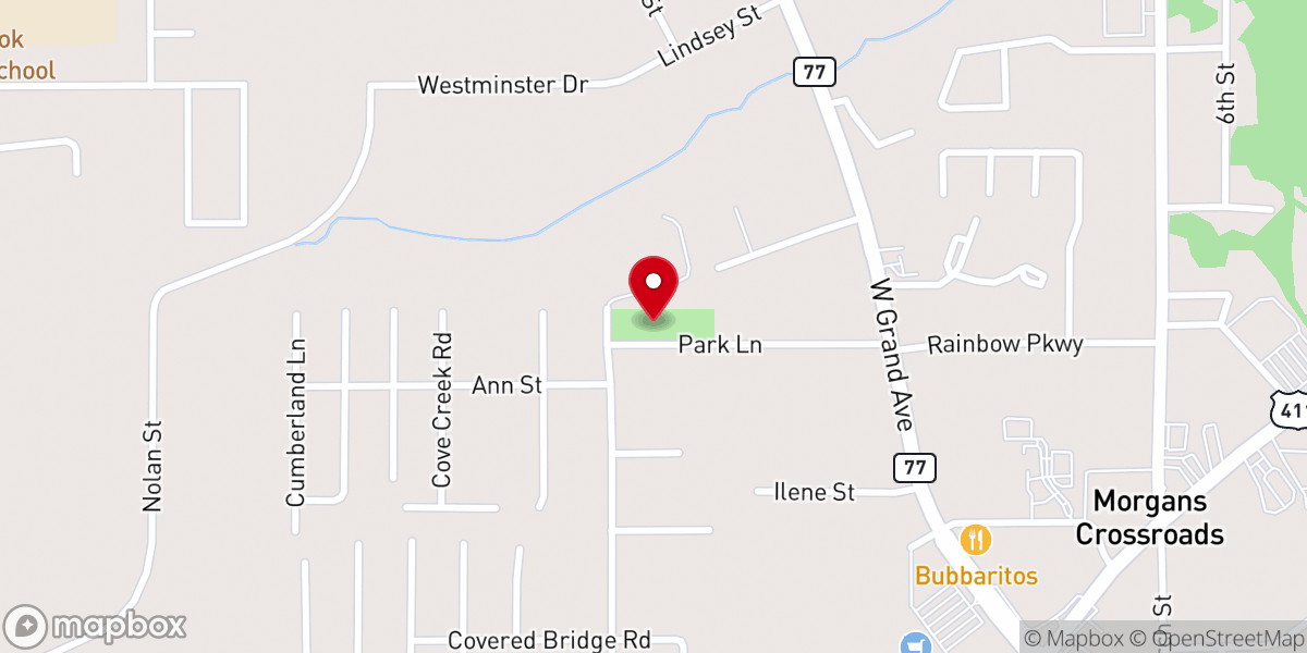 Map showing location of Rainbow City Park