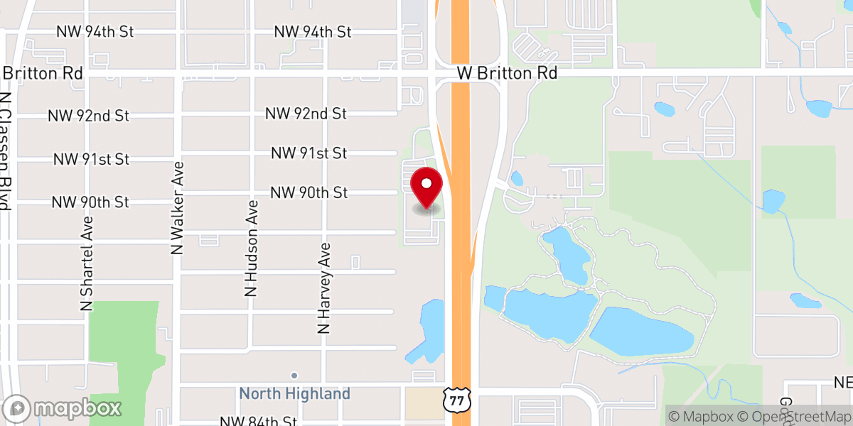 Map showing location of Life.Church Broadway and Britton