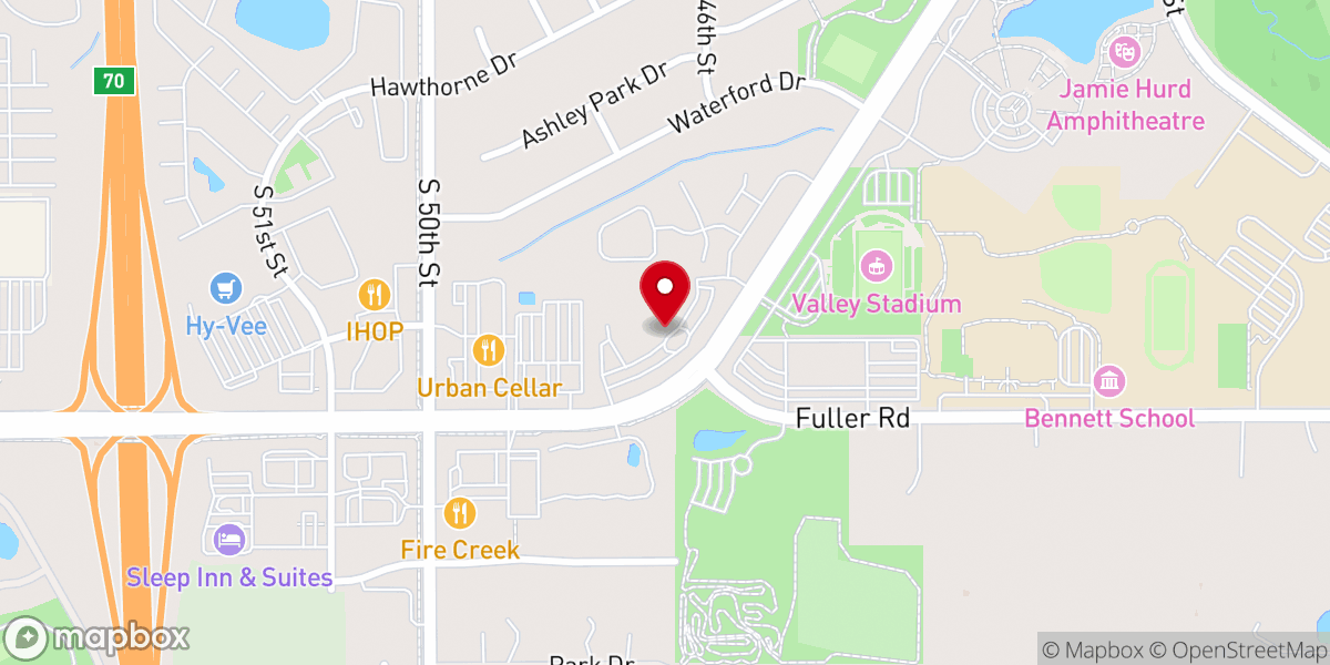 Map showing location of West Des Moines Christian Church