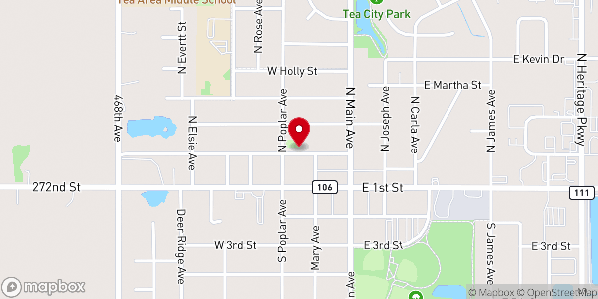 Map showing location of Tea Community Hall