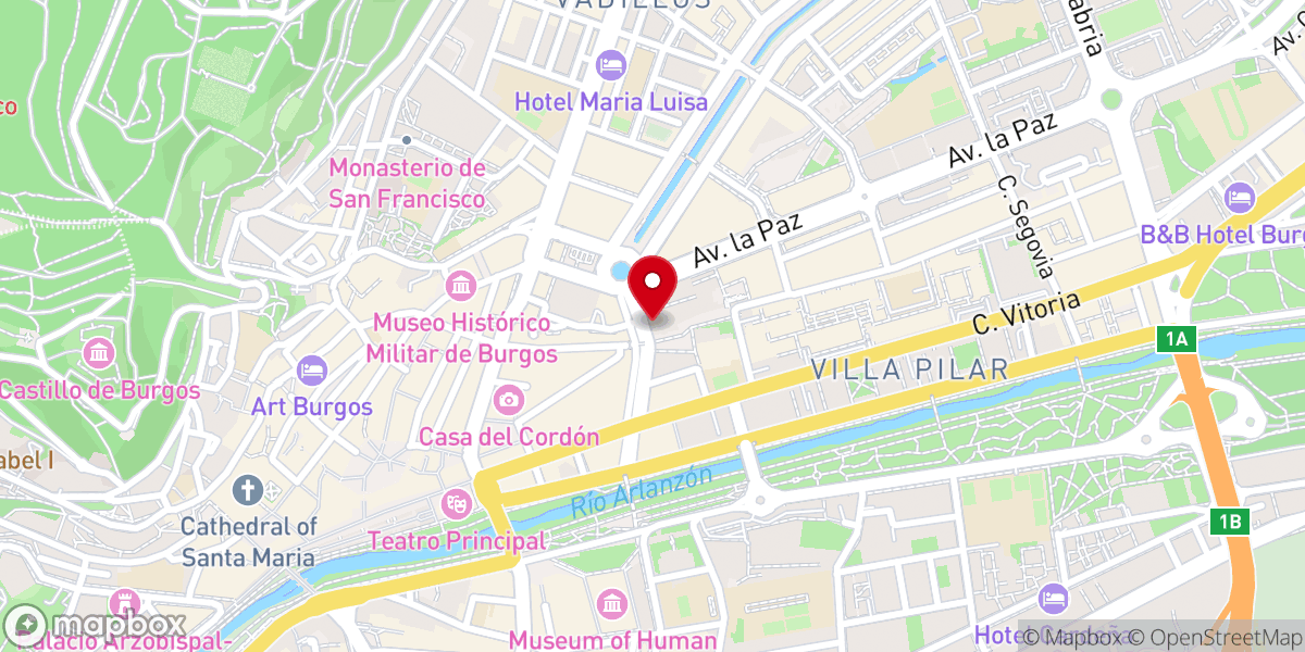 Map showing location of Iglesia de San Lesmes Abad