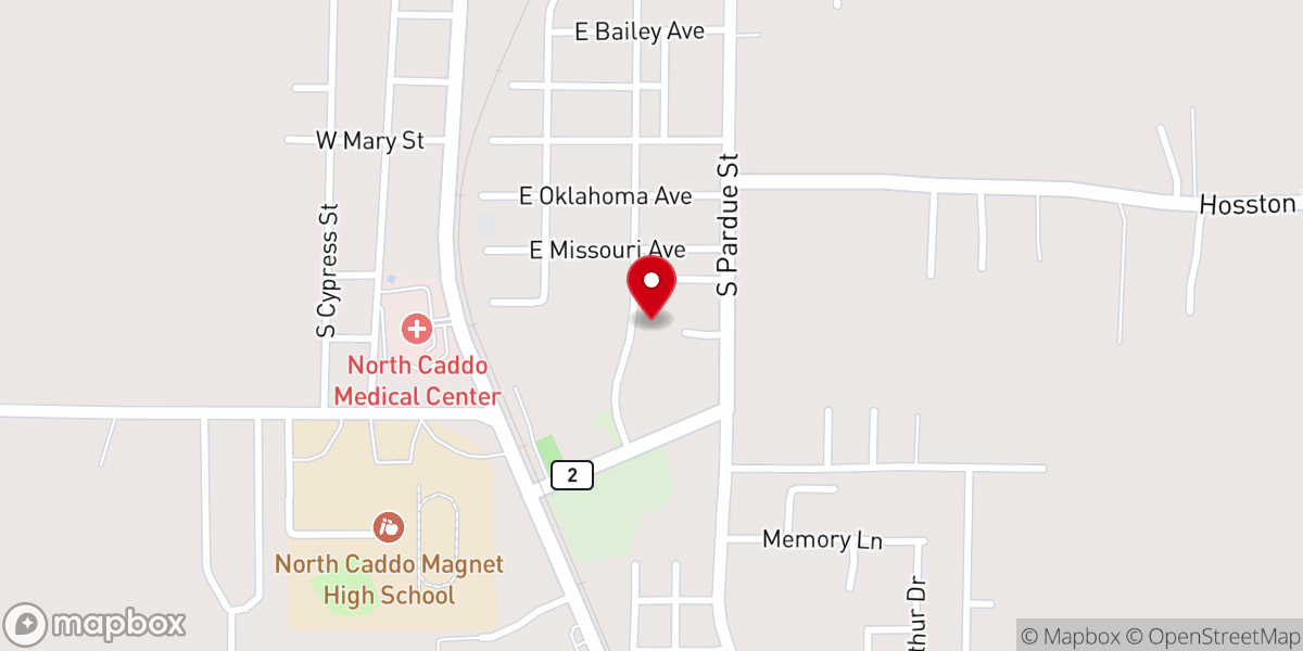 Map showing location of Vivian United Pentecostal Church