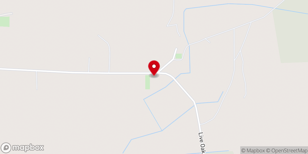 Map showing location of Live Oak United Methodist Church