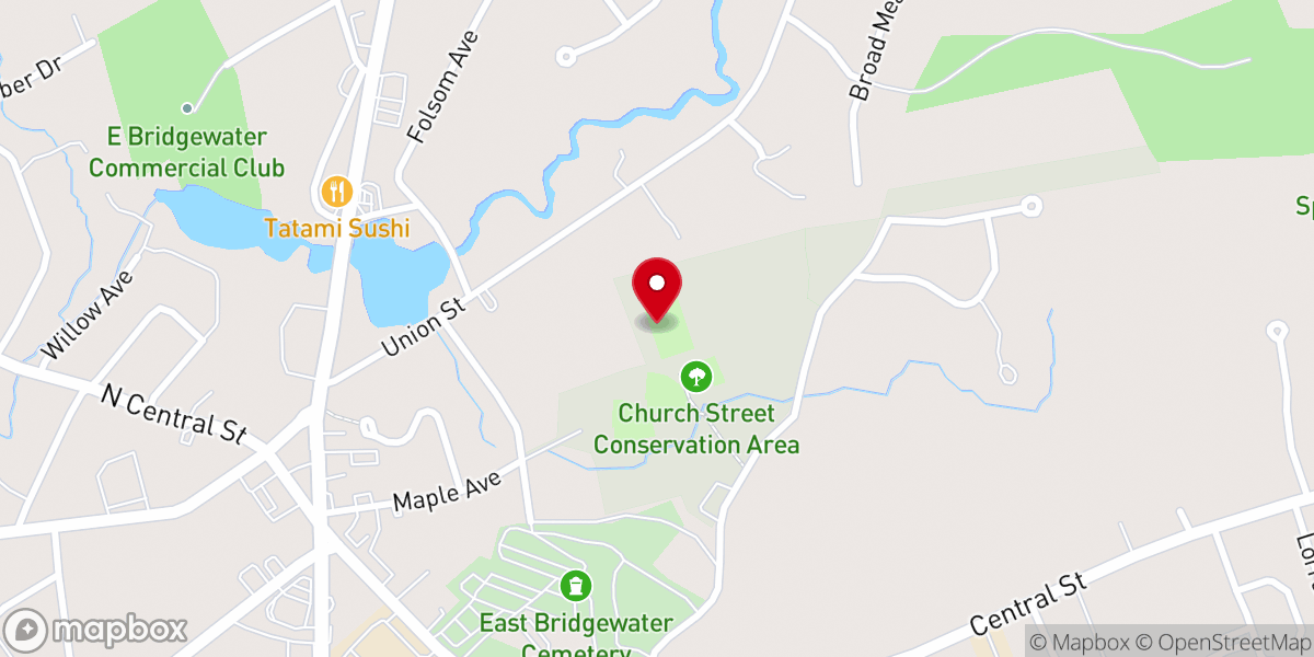 Map showing location of East Bridgewater Youth Soccer - Hobart Field