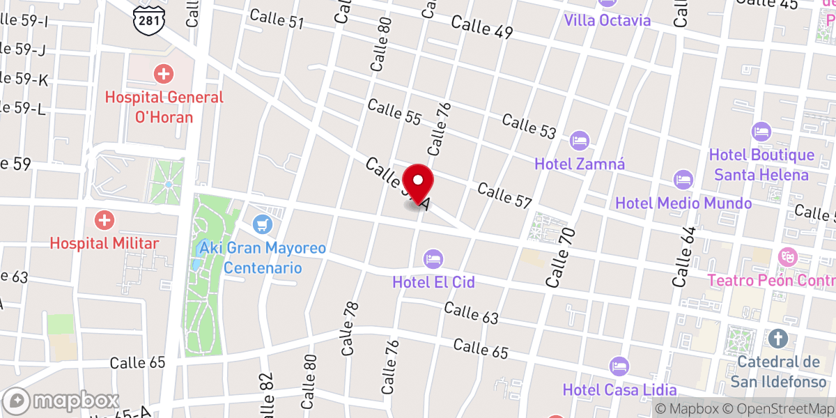 Map showing location of Comunidad Mérida