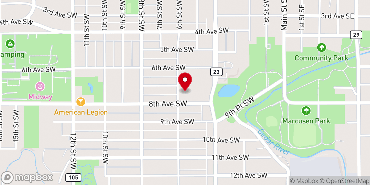 Map showing location of One Heart Church