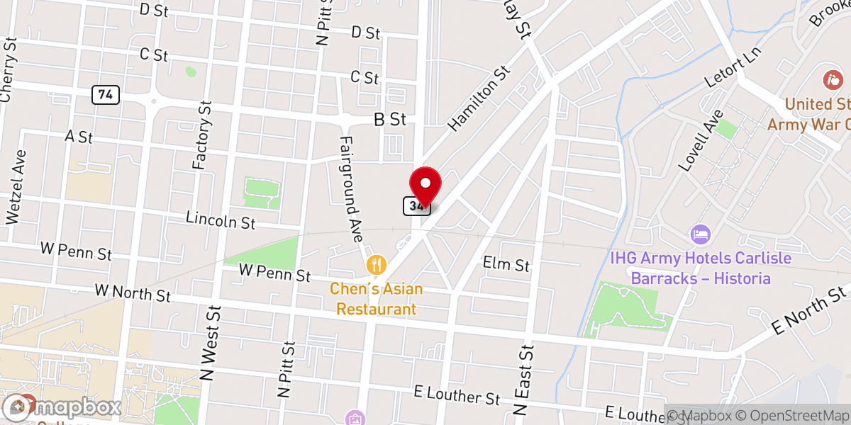 Map showing location of Harvest House Restoration Center