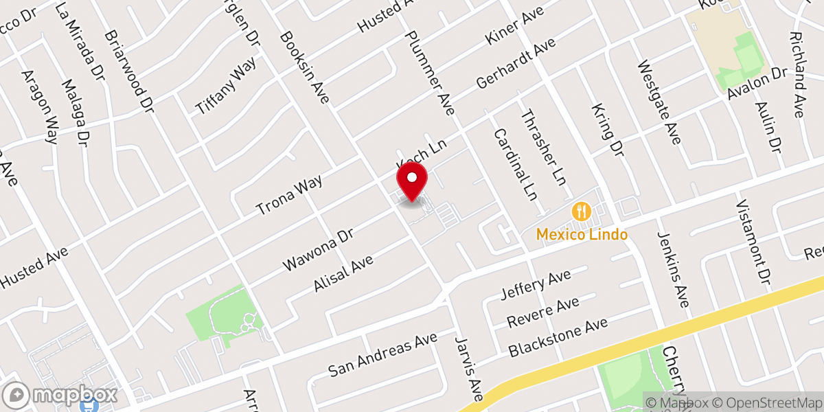Map showing location of Lincoln Glen Church