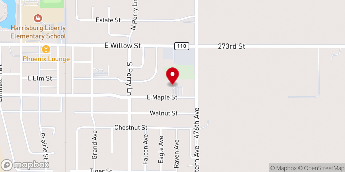 Map showing location of Shalom Lutheran Church