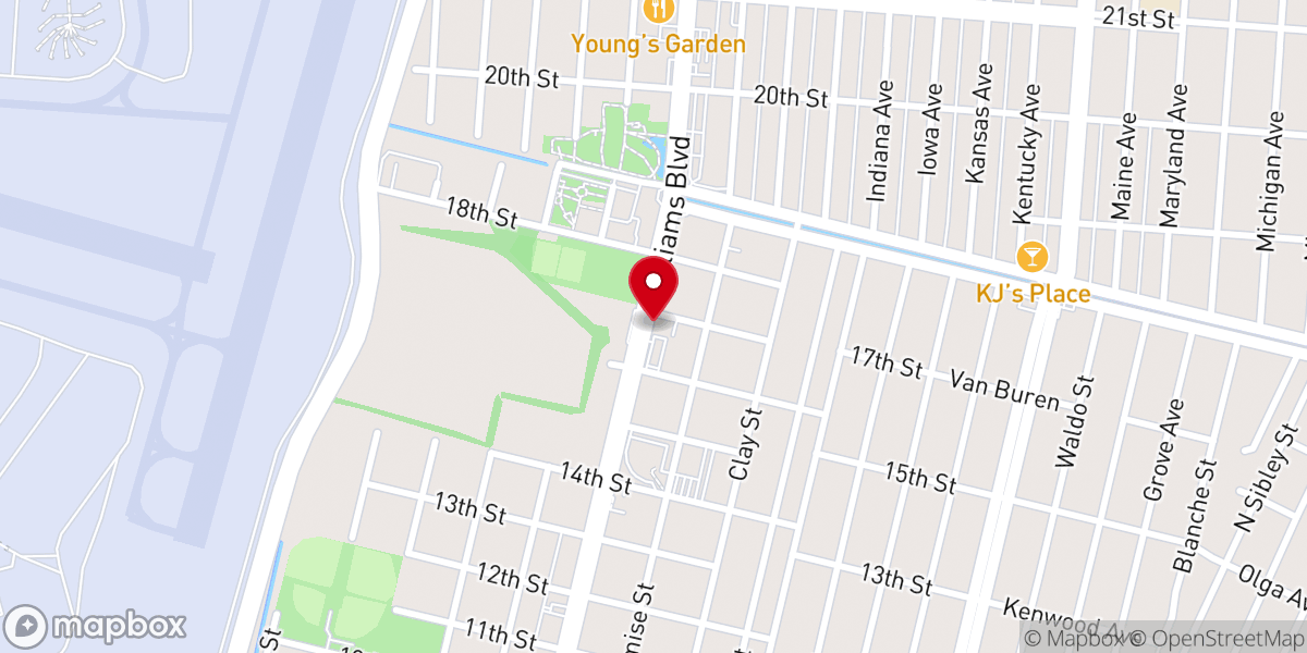 Map showing location of St John's Episcopal Church