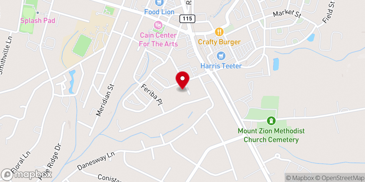 Map showing location of Cornelius Church of God