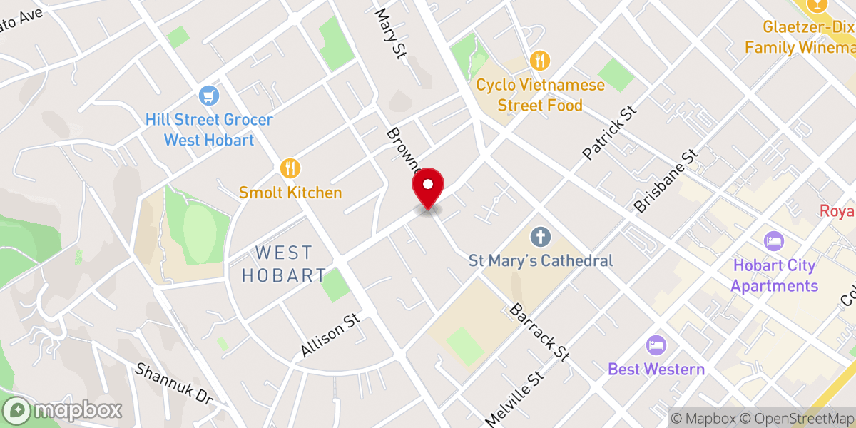 Map showing location of HOBART CHRISTADELPHIAN ECCLESIA
