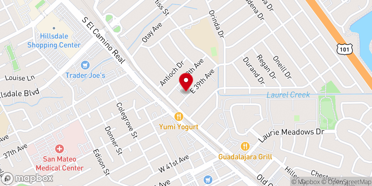 Map showing location of Trinity Baptist Church