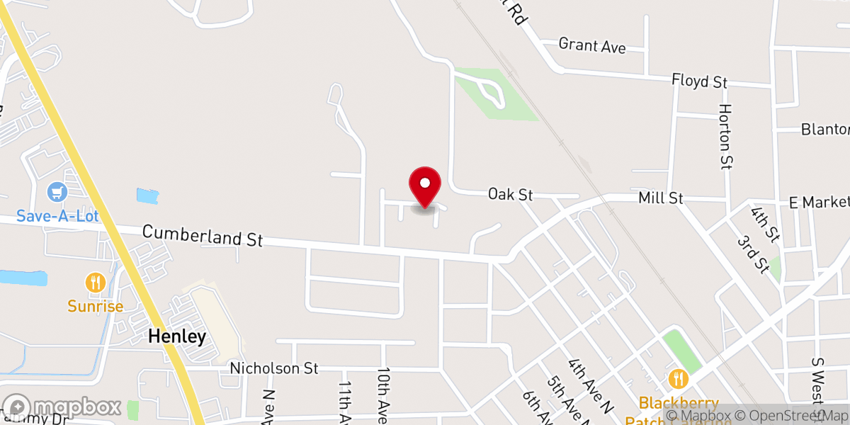 Map showing location of Cumberland Way Apartments