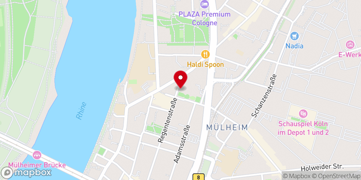 Map showing location of Ethiopian Evangelical Church of Cologne Mülheim