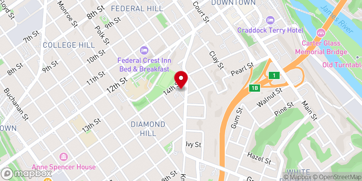 Map showing location of Diamond Hill Baptist Church