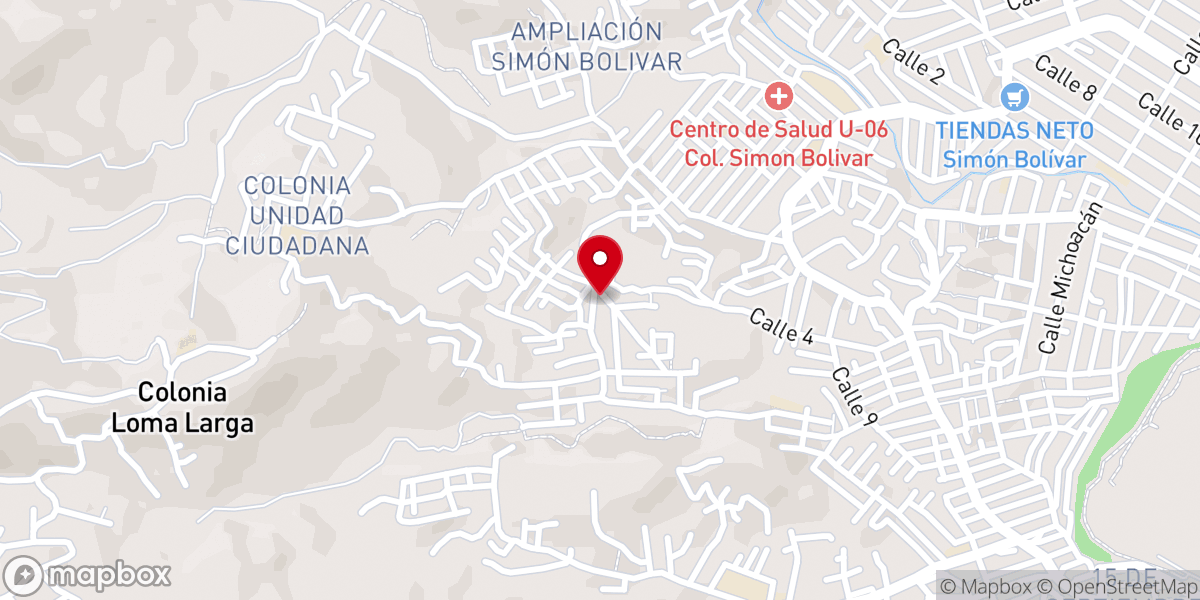 Map showing location of Templo Jesucristo es el Camino