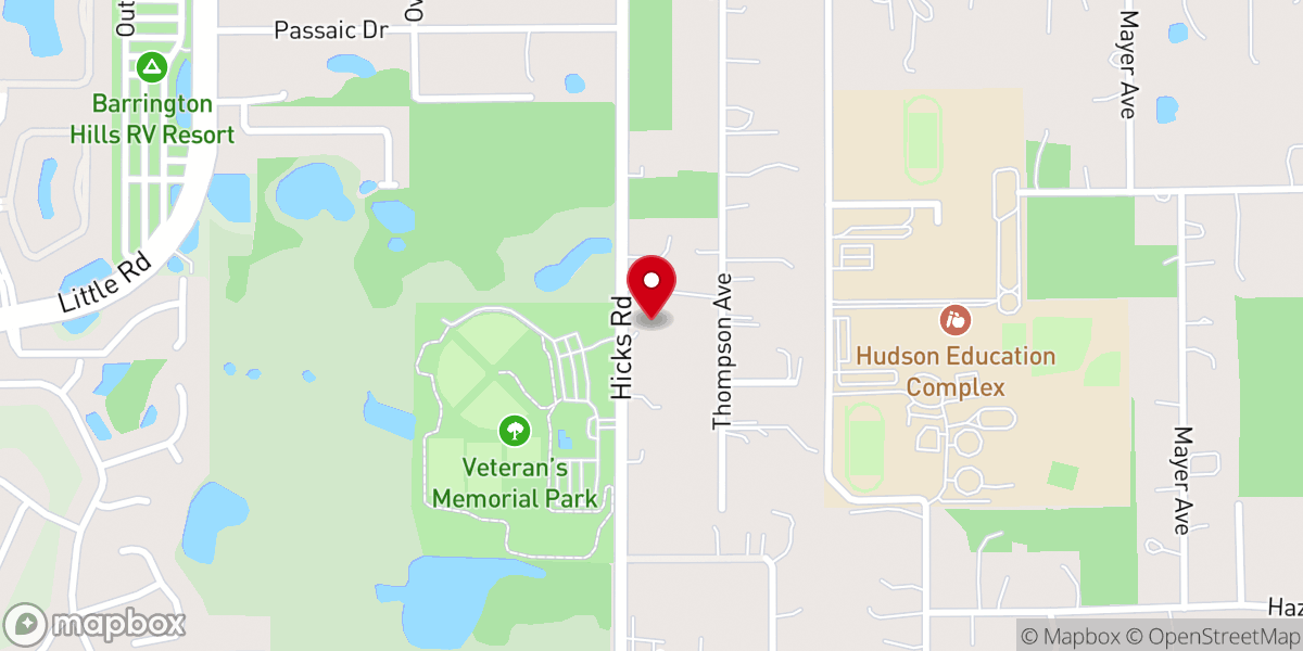 Map showing location of Harvest Baptist Church