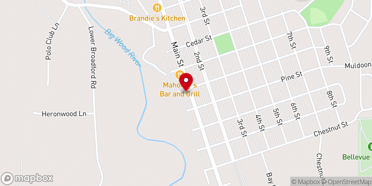 Map showing location of Cutthroat Club
