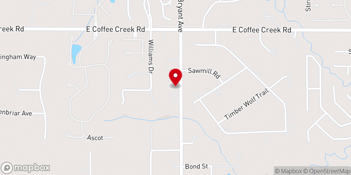 Map showing location of Lighthouse Baptist Church