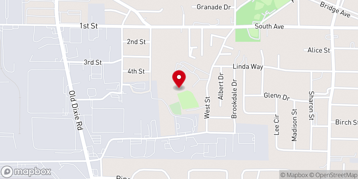 Map showing location of New Pleasant Grove Baptist Church