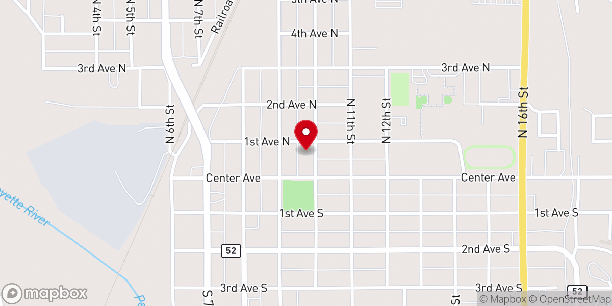 Map showing location of First Baptist Church
