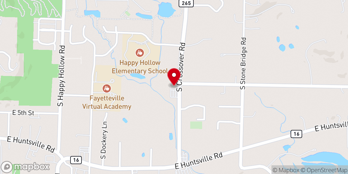 Map showing location of Eastside Baptist Chruch