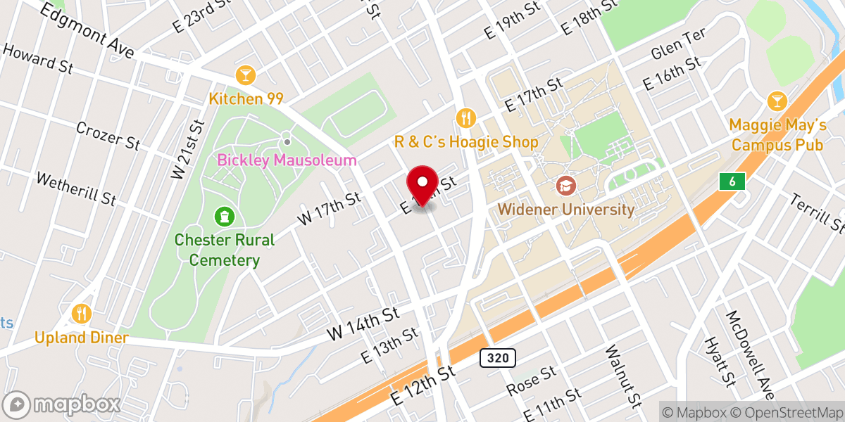 Map showing location of Chester For Christ Baptist Church